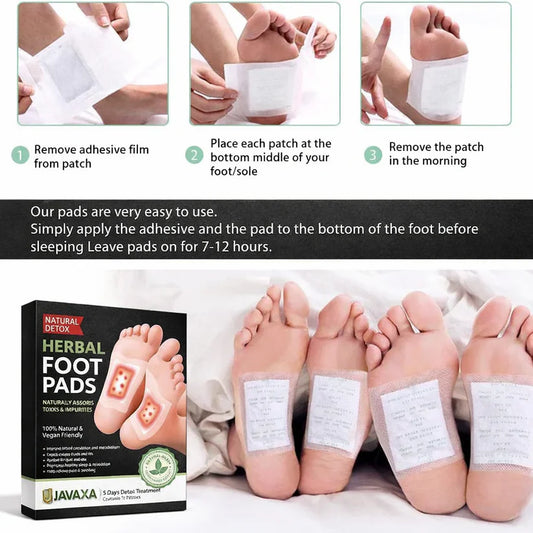Ayurvedic Herbal Detox Foot Pads Buy 1 Get 1 Free 100% Herbal & Gentle Ingredient ( Pack of 10 )